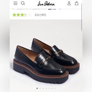 Sam Edelman Black Loafers with Brown Sole